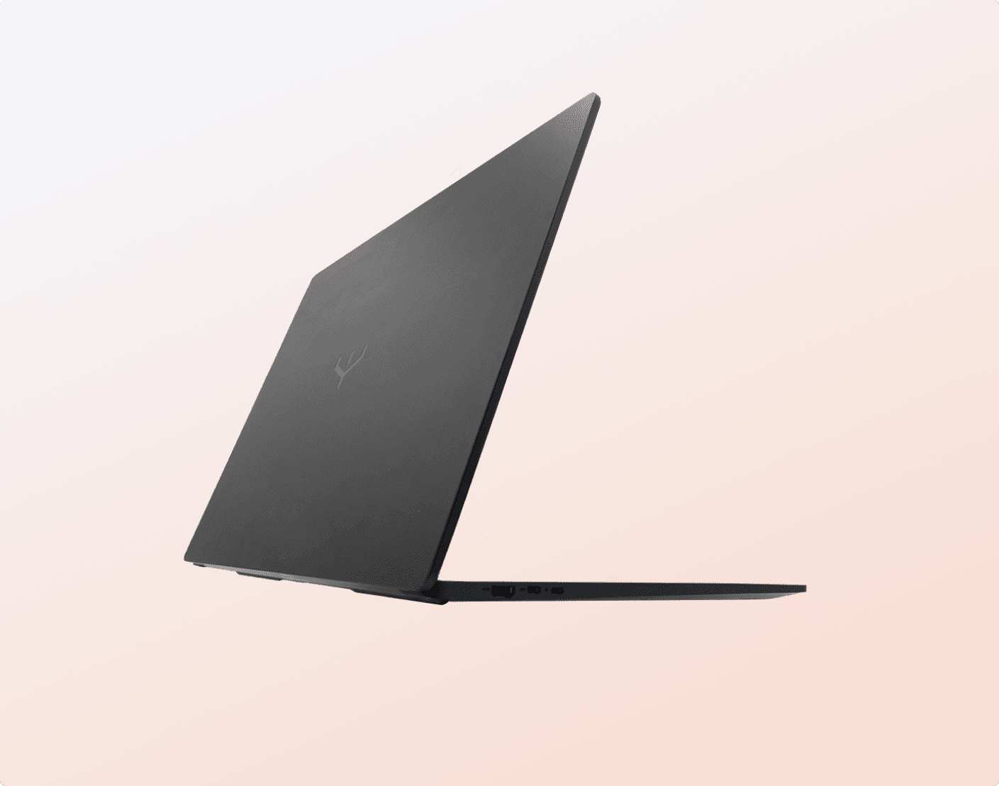 PC Y16 Premium vu de profil, écran entrouvert